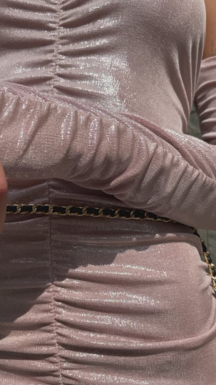 Abito a fascia rosa con arricciatura - R.a. Boutique