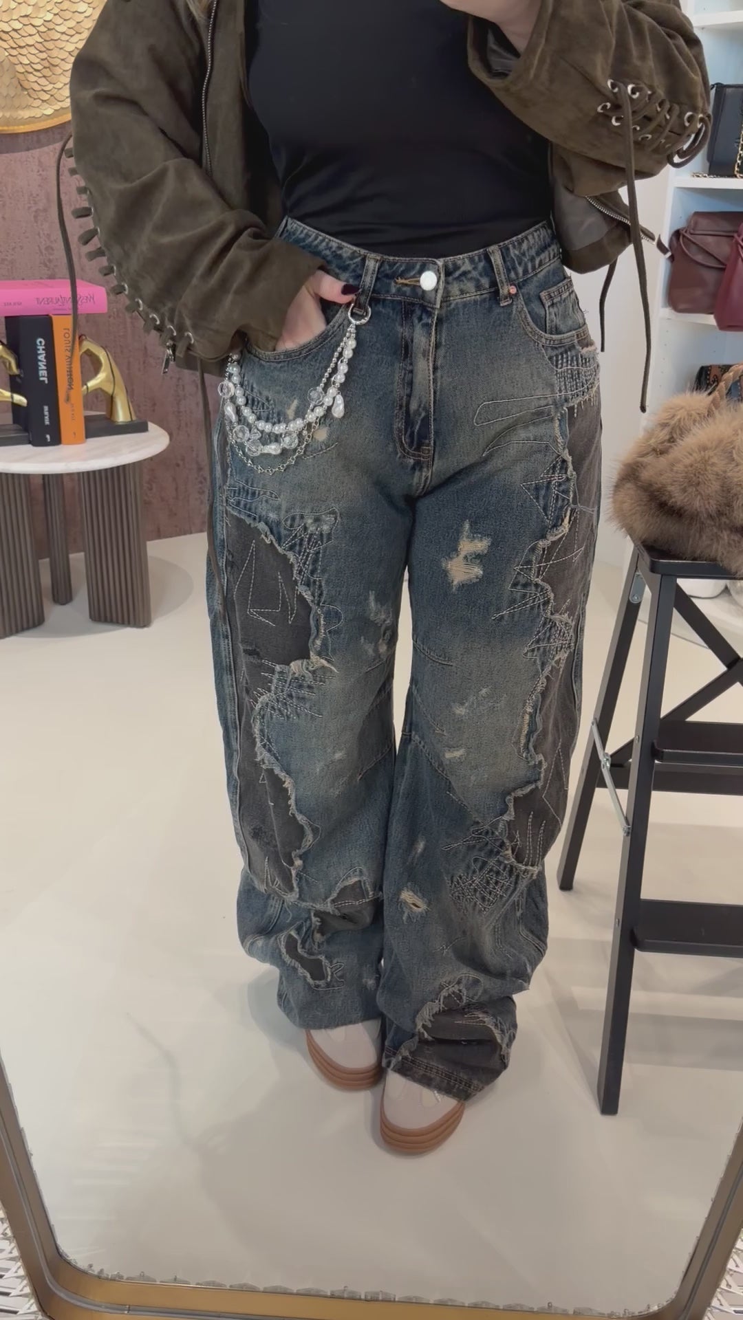 Jeans Ballon con Catenina - R.a. Boutique