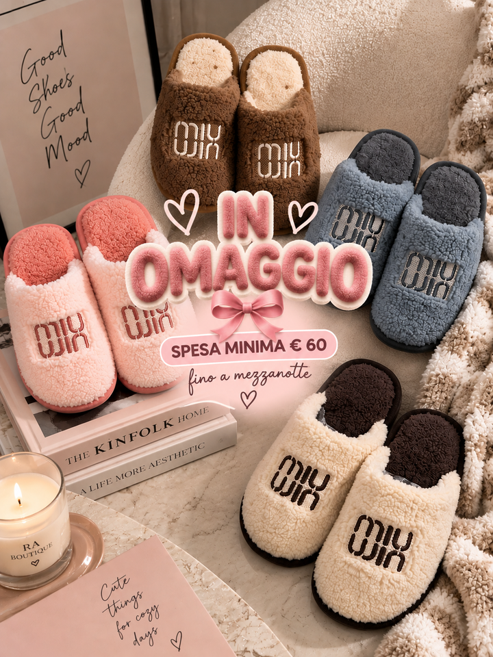 Ciabatte Teddy in omaggio con almeno 60 euro di merce, fino a mezzanotte