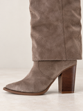 Stivale Taupe con Sovragambale e Fibbia Dorata - R.a. Boutique