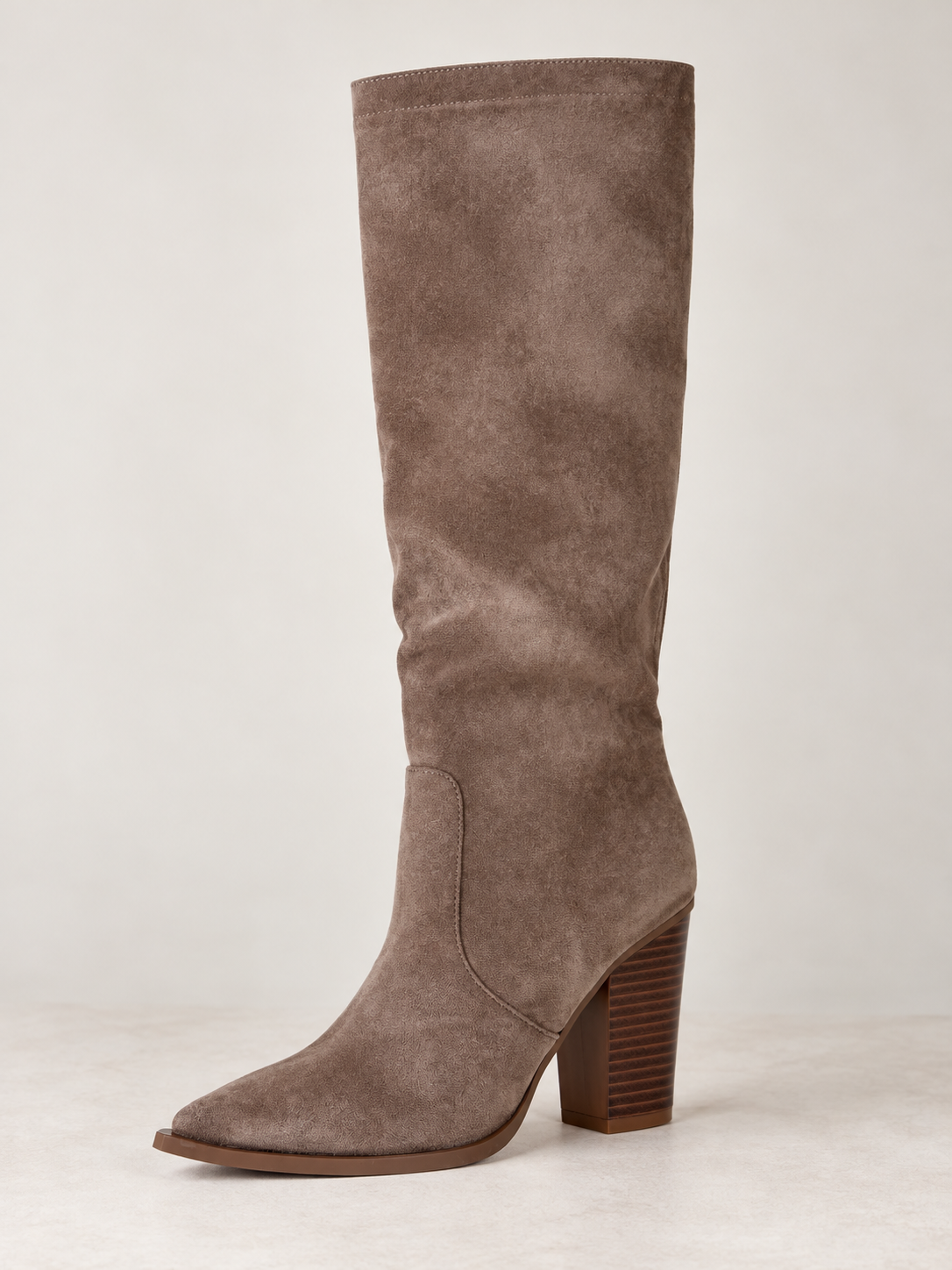 Stivale Taupe con Sovragambale e Fibbia Dorata - R.a. Boutique