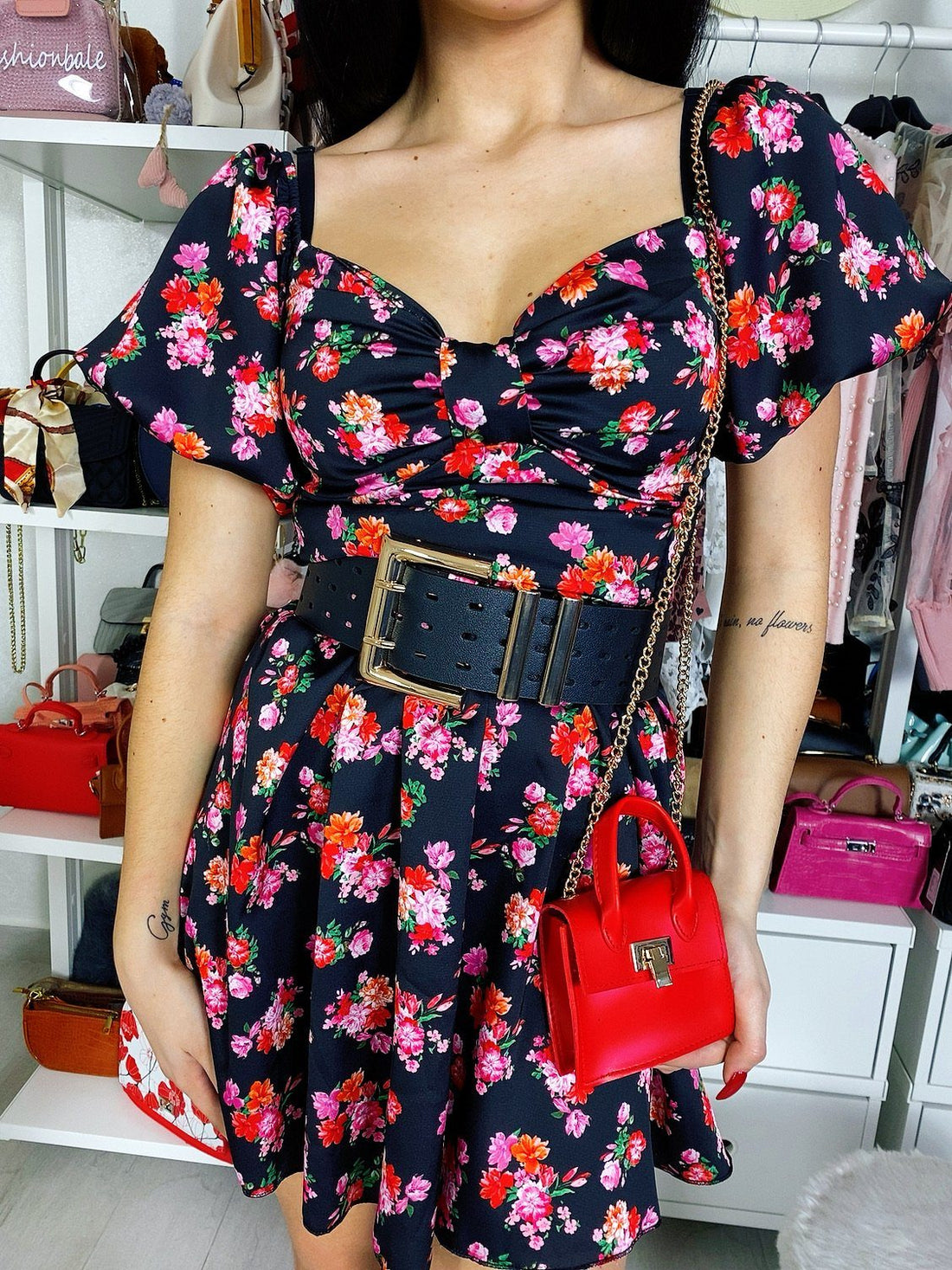 Abito con fiori multicolore - R.a. Boutique 