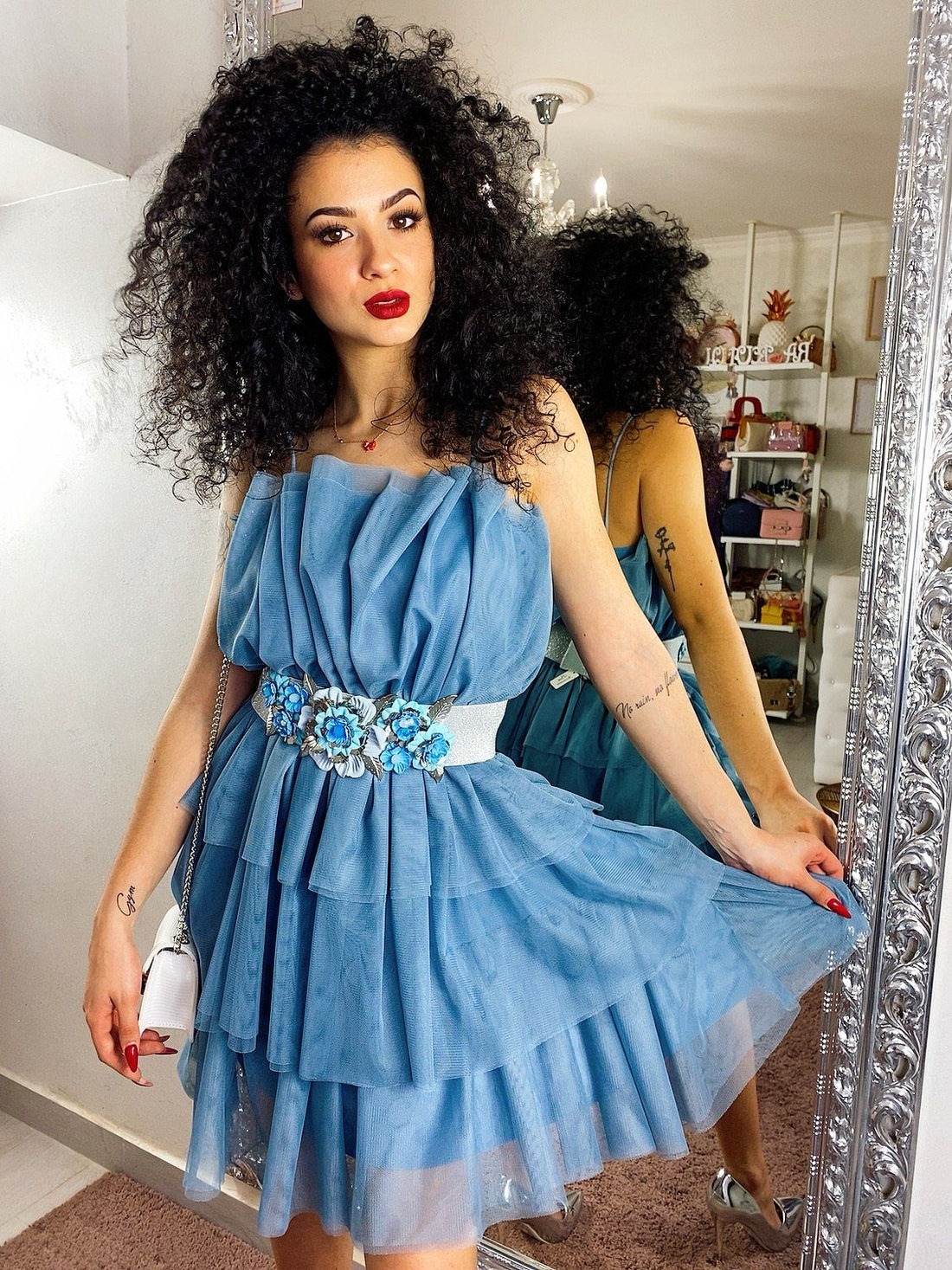 Abito a balze carta da zucchero Venere - R.a. Boutique 