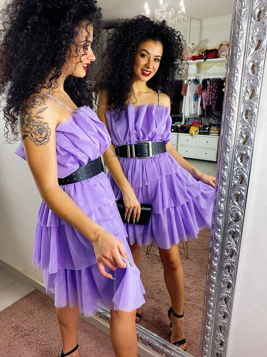 Abito a balze lilla Venere - R.a. Boutique 