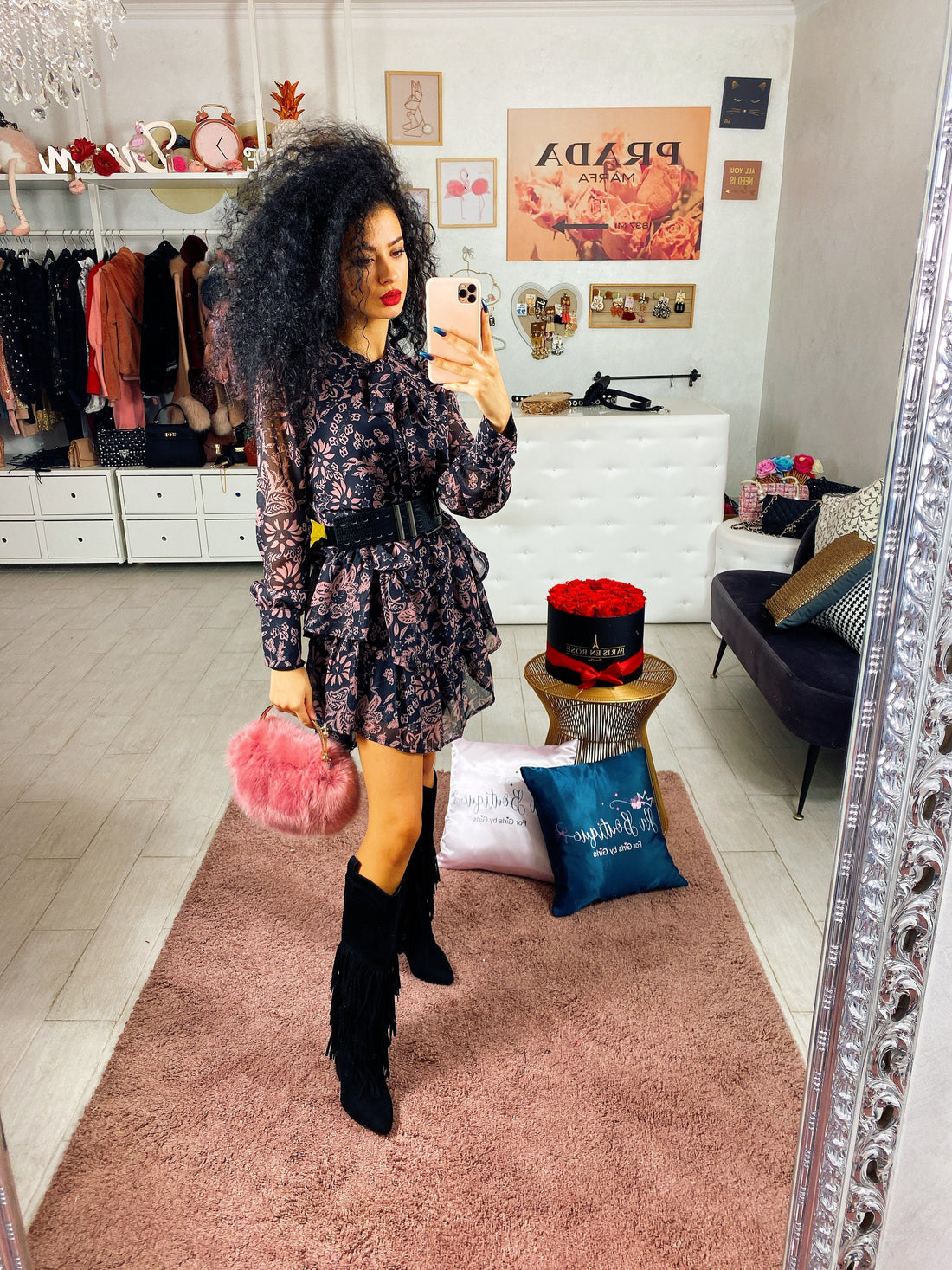 Abito a fiori con gonna asimmetrica - R.a. Boutique 