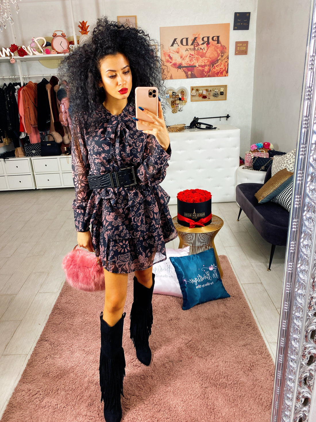 Abito a fiori con gonna asimmetrica - R.a. Boutique 