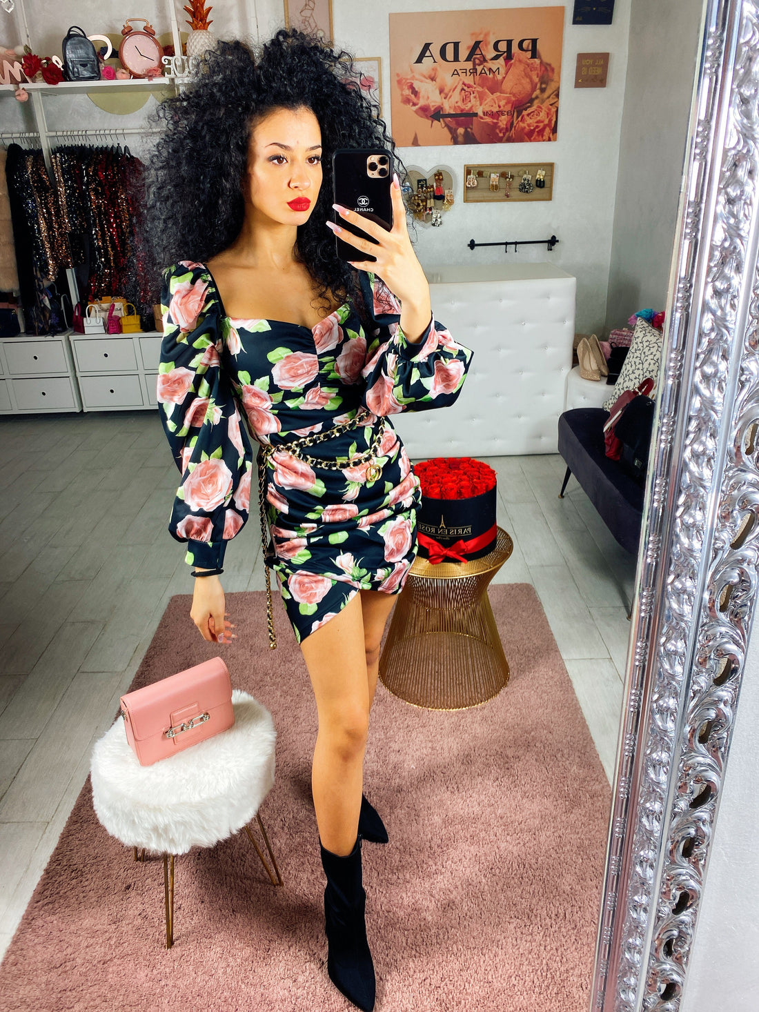 Abito a fiori rosa - R.a. Boutique 