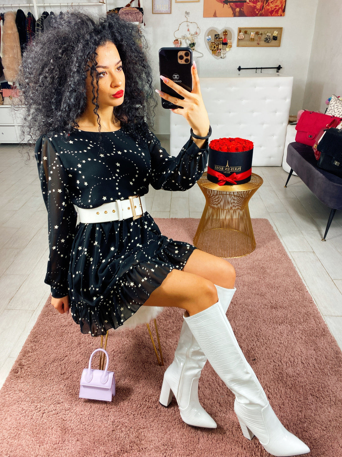 Abito a stelline bianche - R.a. Boutique 