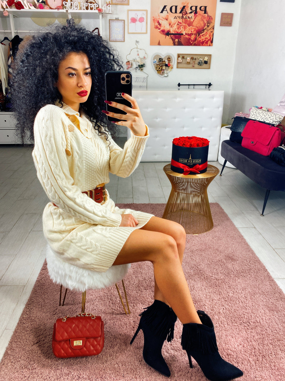 Abito a trecce con bottoni - R.a. Boutique 