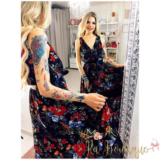 Abito asimmetrico stampa a fiori - R.a. Boutique 