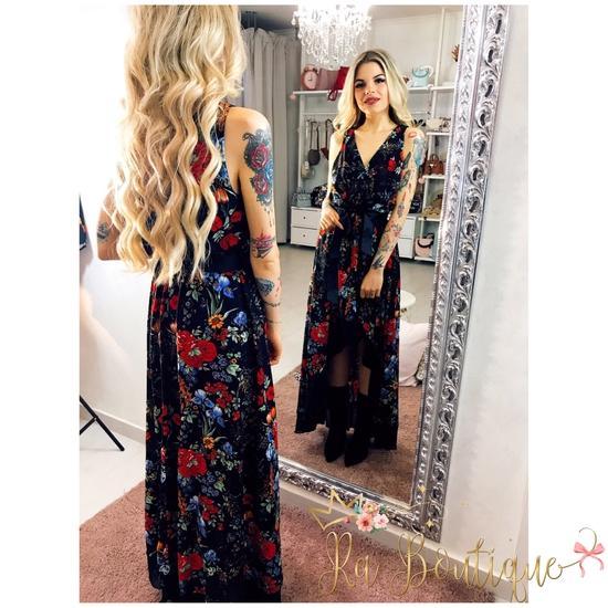 Abito asimmetrico stampa a fiori - R.a. Boutique 