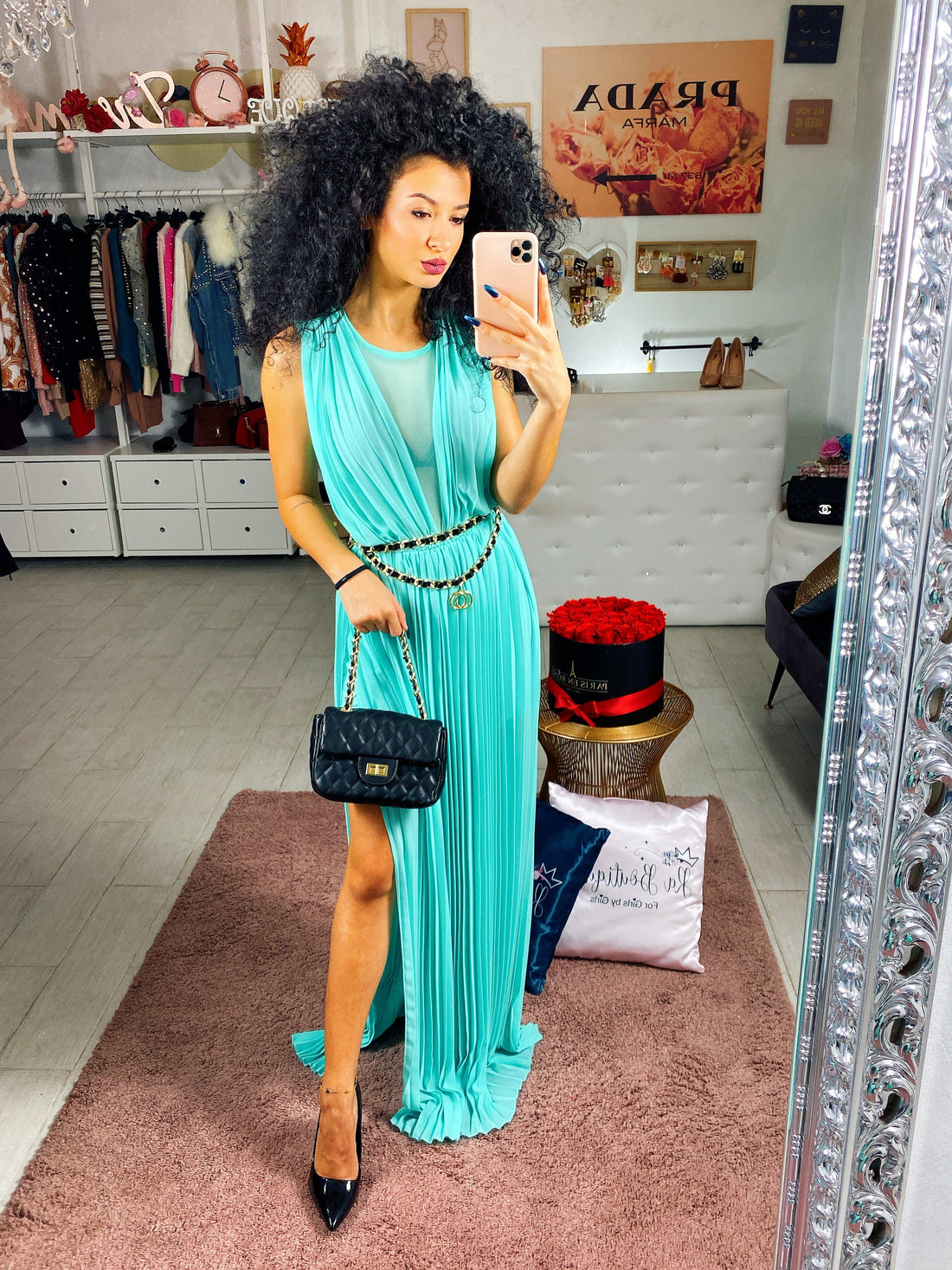 Abito con gonna a pieghine e spacchi - R.a. Boutique 