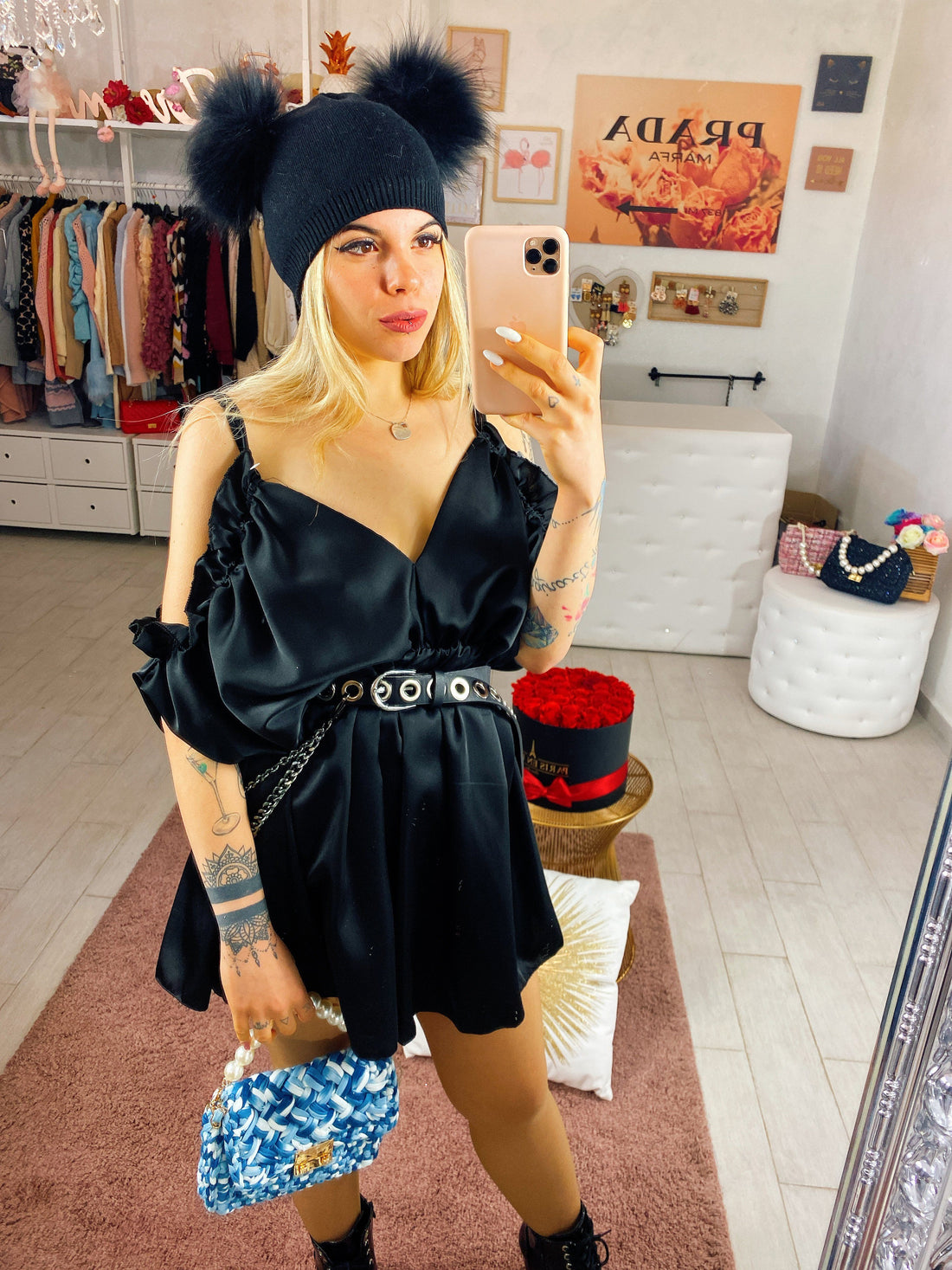 Abito con rouge sulle spalline - R.a. Boutique 