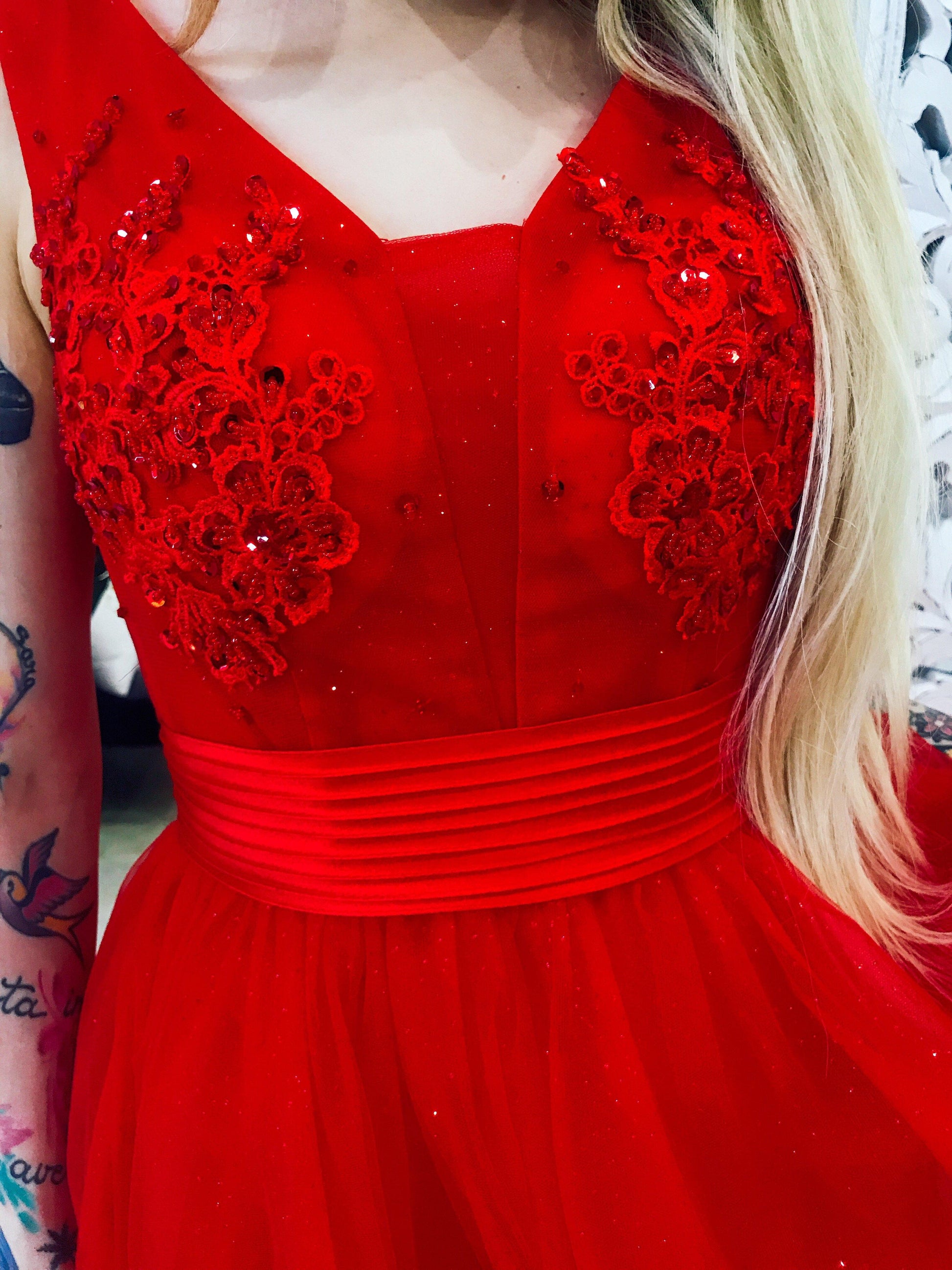 Abito da cerimonia corto rosso - R.a. Boutique 