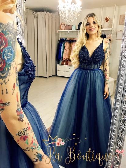 Abito da cerimonia lungo Blu - R.a. Boutique 