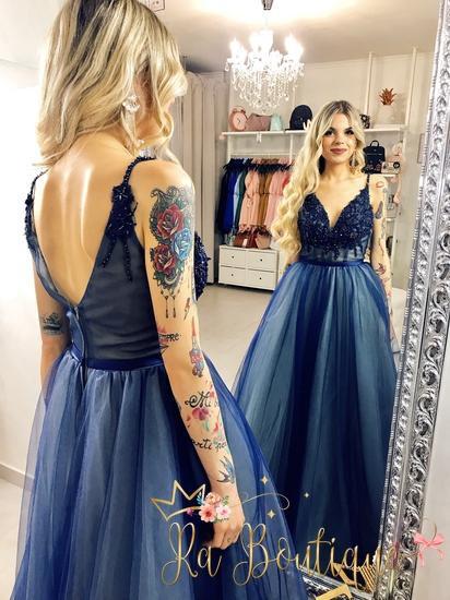 Abito da cerimonia lungo Blu - R.a. Boutique 