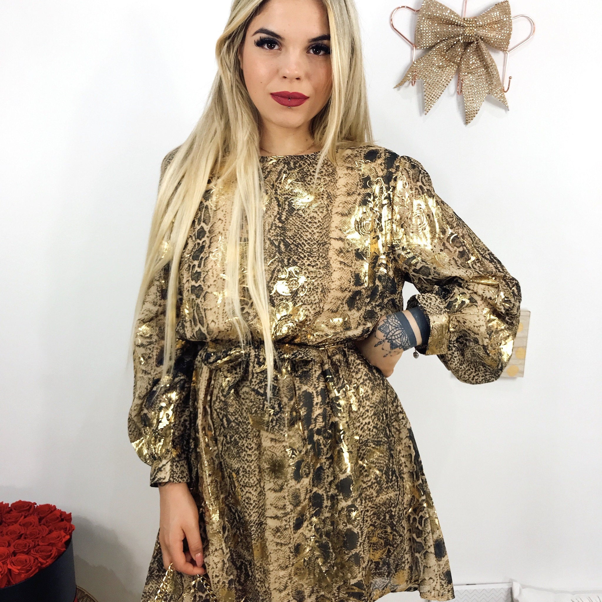 Gold snake dress Gold snake dress