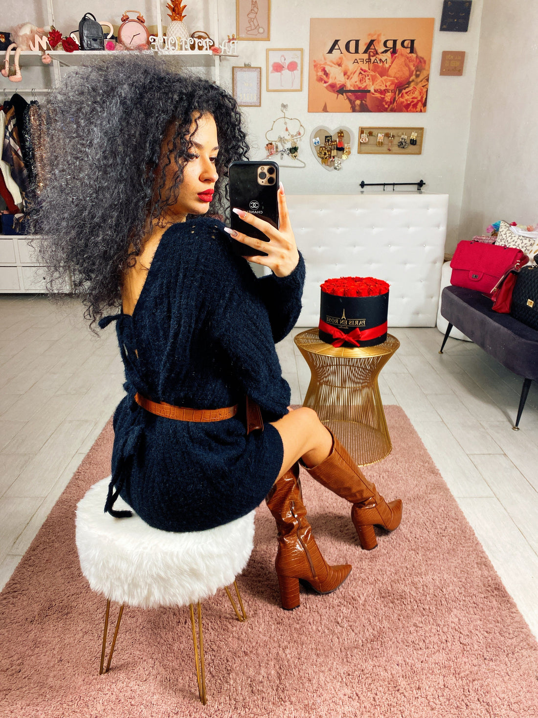 Abito in lana con lacci sulla schiena - R.a. Boutique 