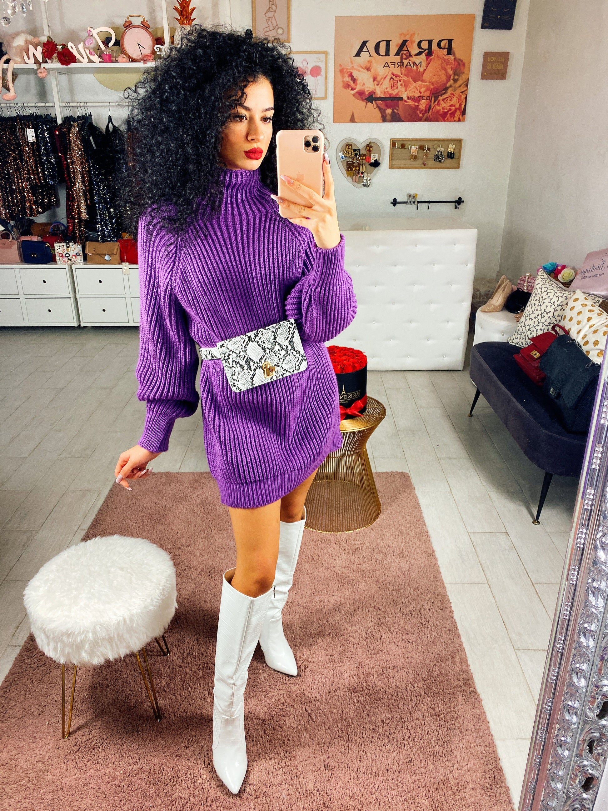 Abito in lana viola - R.a. Boutique 