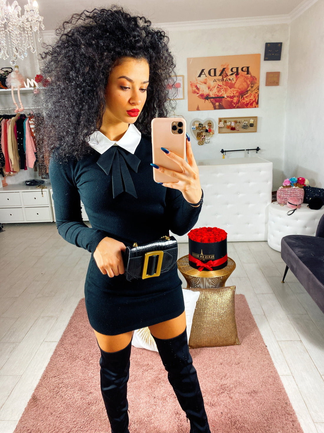 Abito in maglia con fiocchetto - R.a. Boutique 