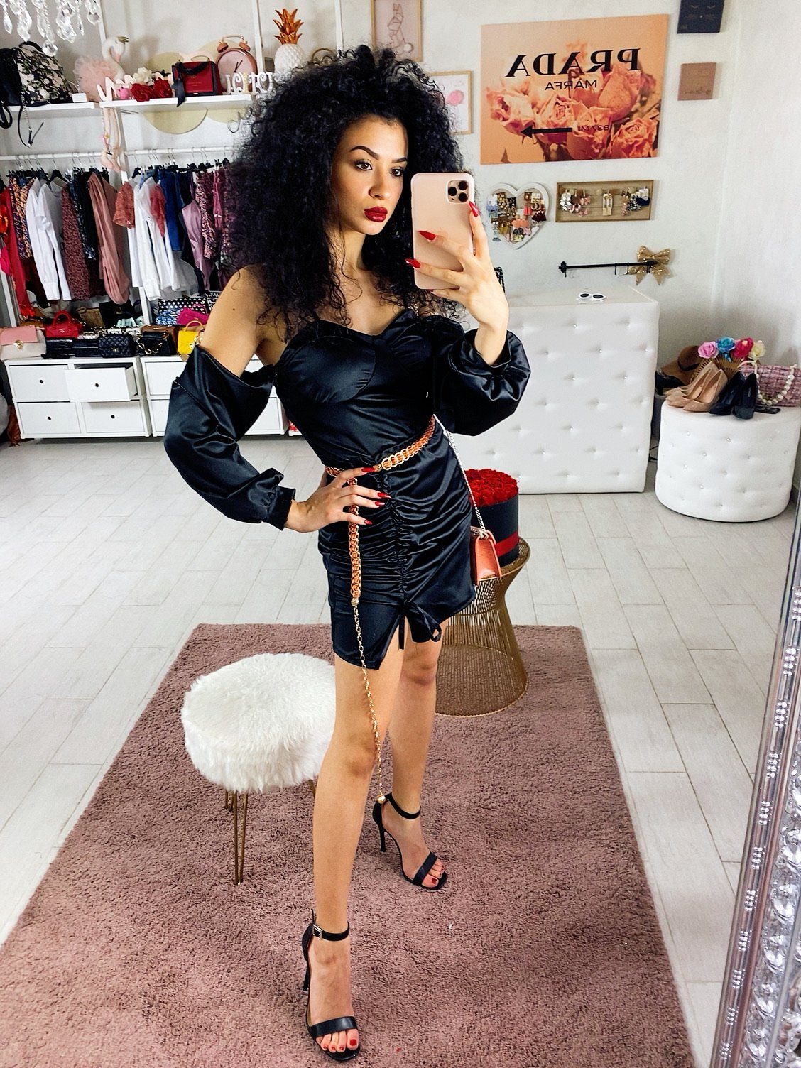 Black leather outlet mini skirt yacht