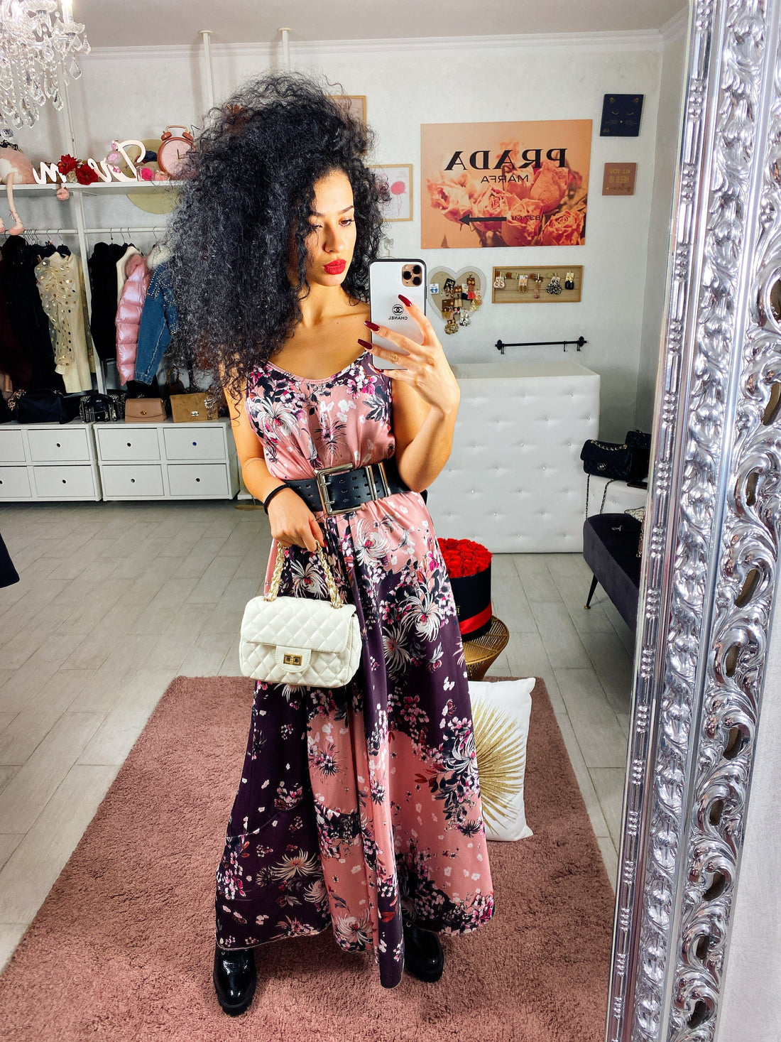 Abito lungo fiori di ciliegio - R.a. Boutique 