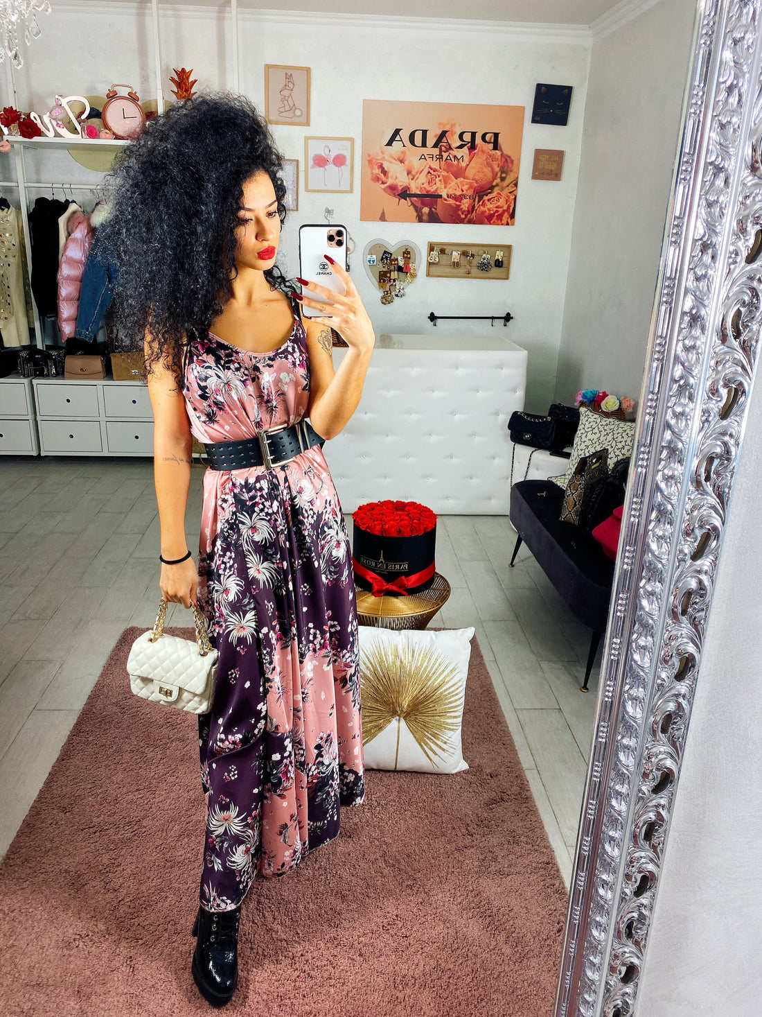 Abito lungo fiori di ciliegio - R.a. Boutique 