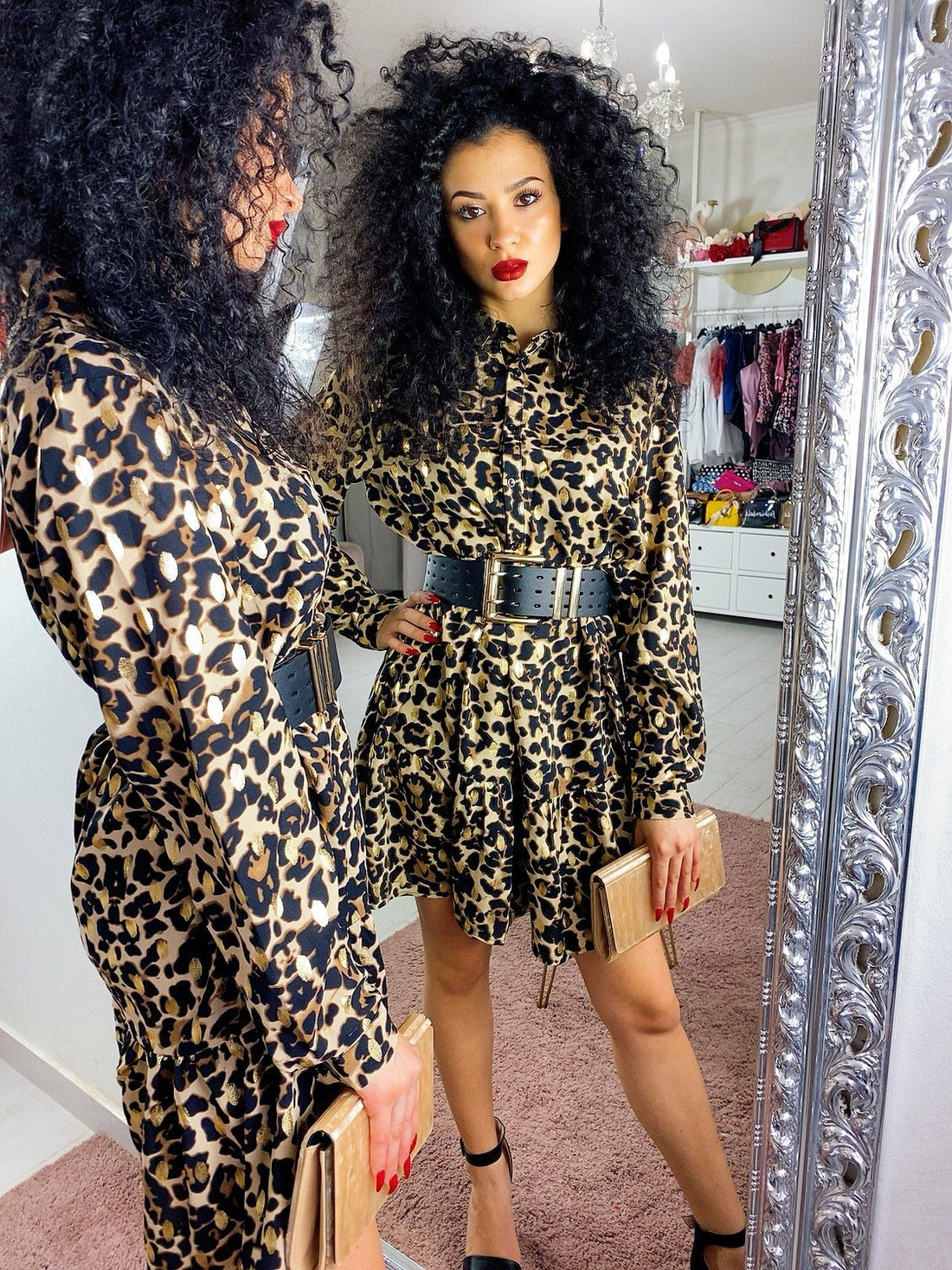 Abito trama maculata chiara e gold - R.a. Boutique 