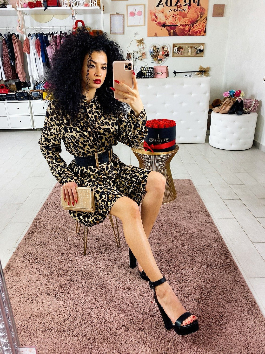 Abito trama maculata chiara e gold - R.a. Boutique 