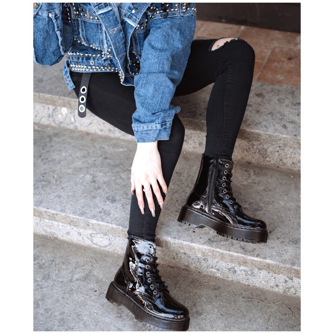 Biker lucido platform - R.a. Boutique 