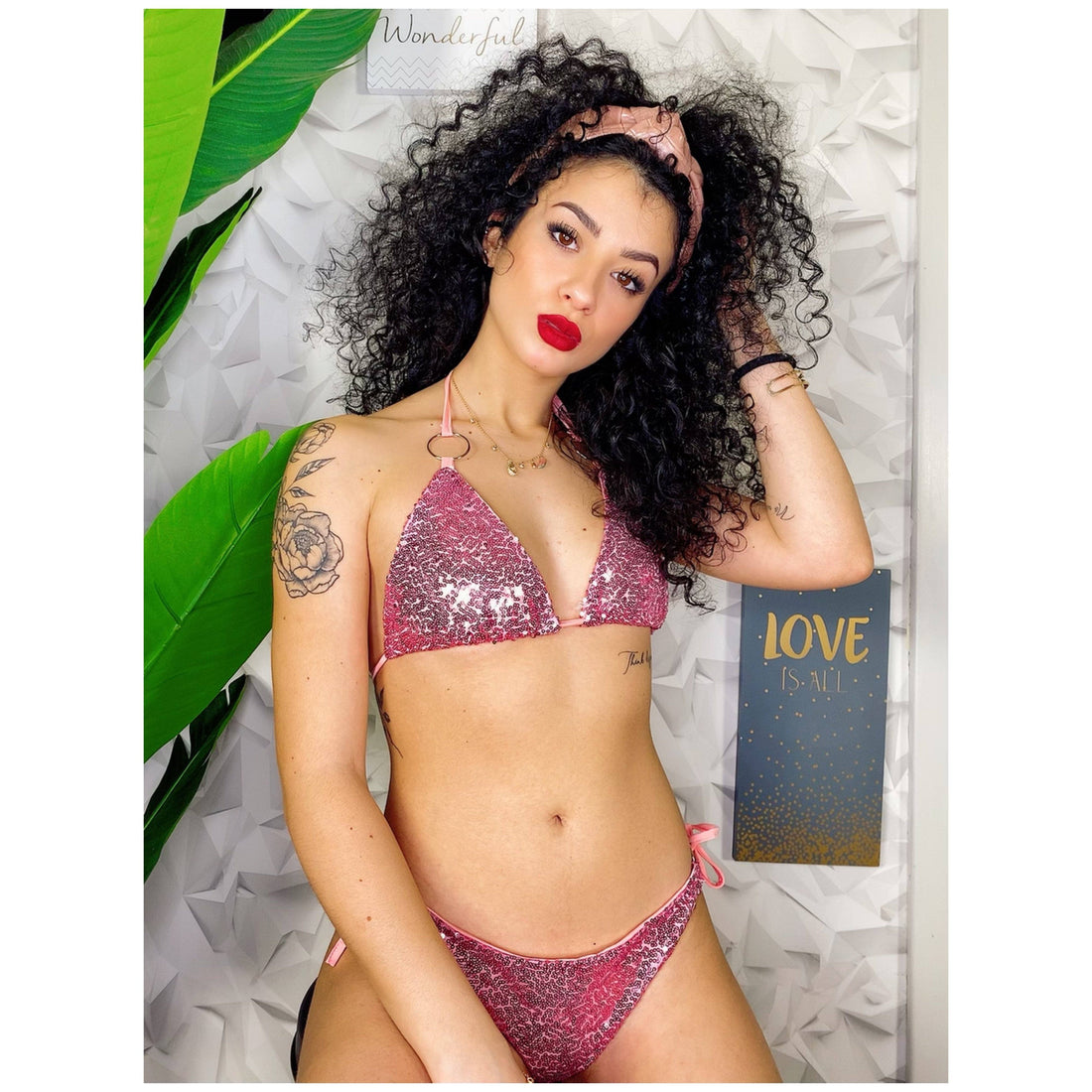 Bikini con paillette senza coppe - R.a. Boutique 