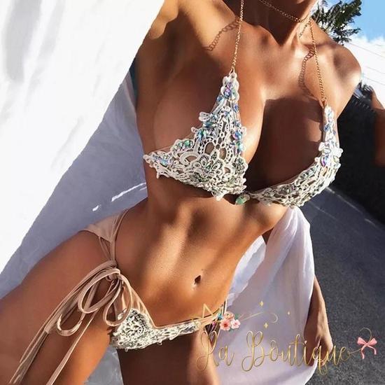 Bikini Formentera  pizzo e strass - R.a. Boutique 