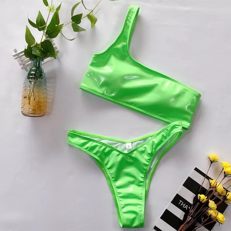 Bikini in vinile monospalla due pezzi - R.a. Boutique 