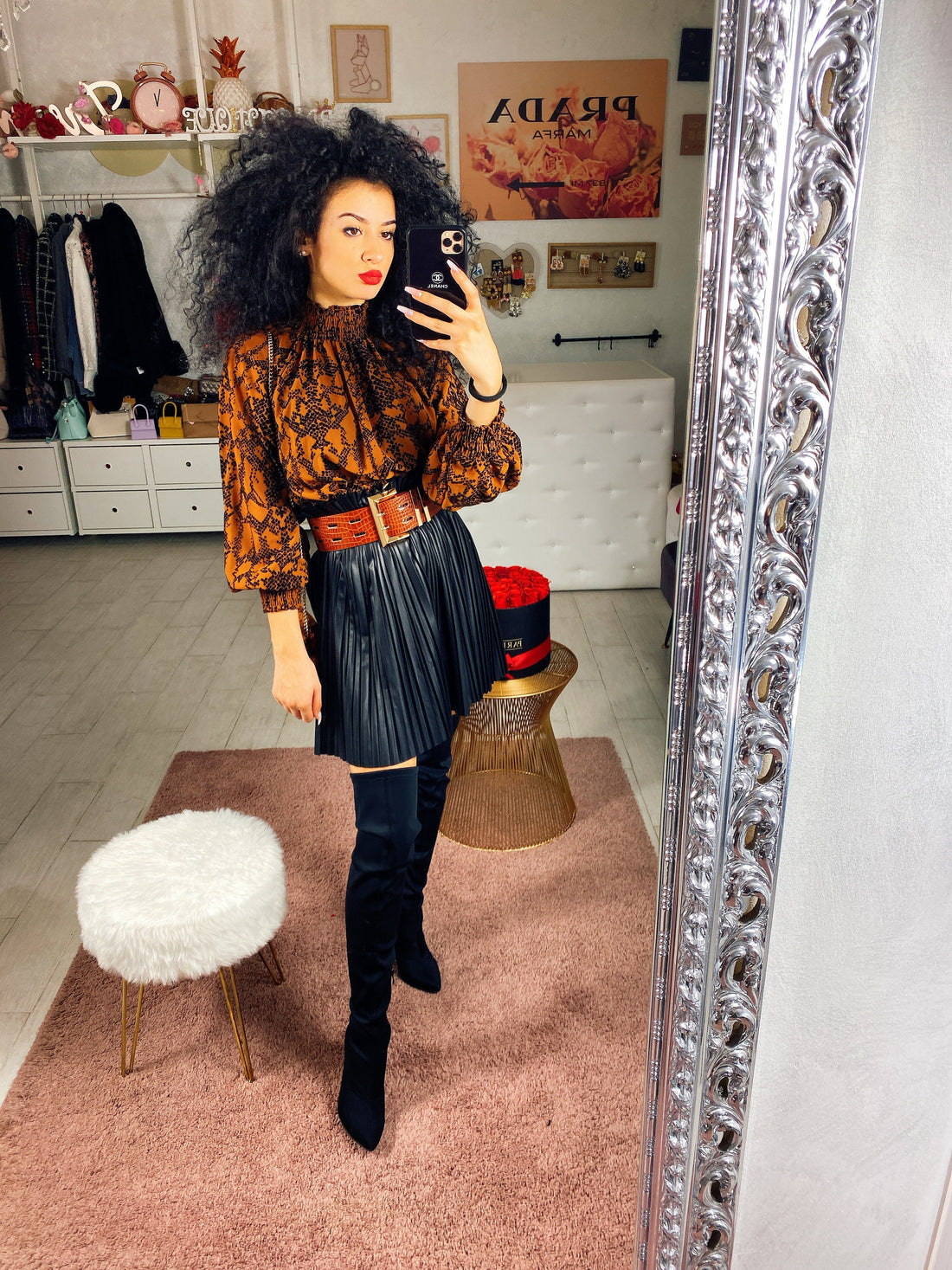 Blusa con fantasia marroncina - R.a. Boutique 