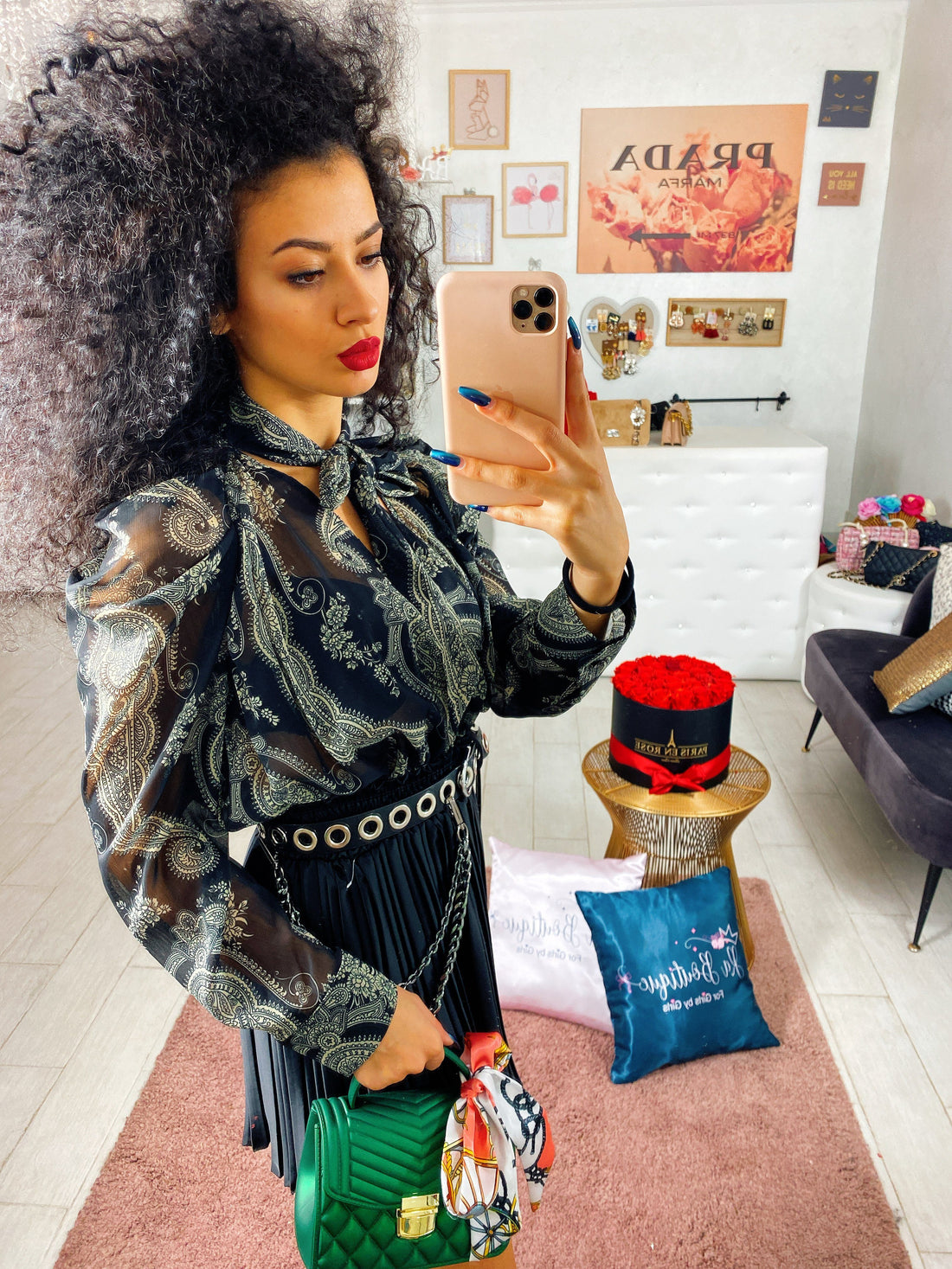 Blusa con fiocco e arricciatura - R.a. Boutique 