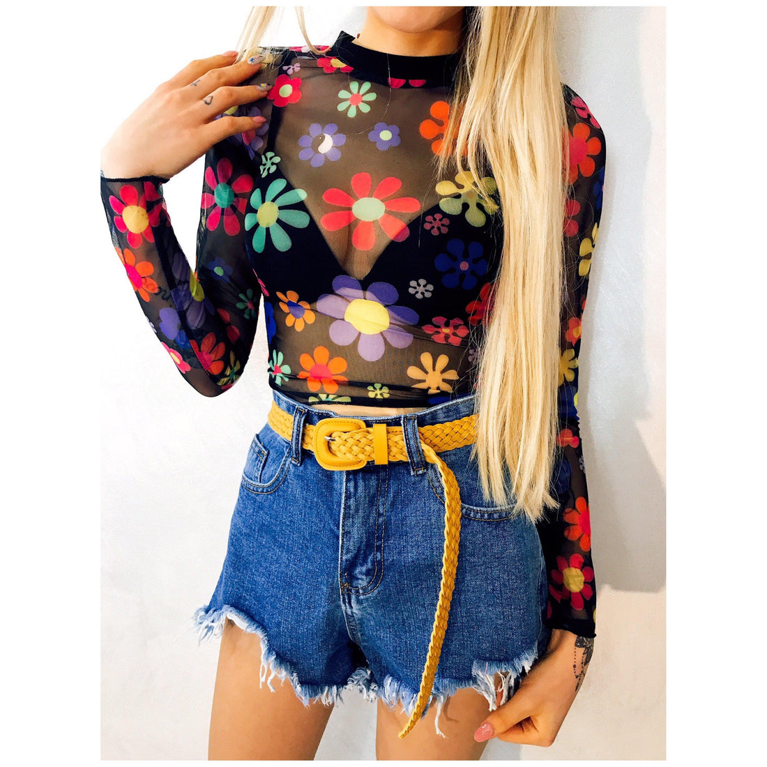 Blusa trasparente a fiori - R.a. Boutique 