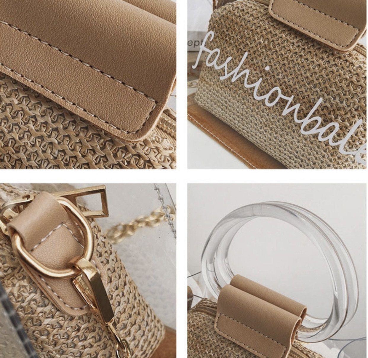 Borsa in plexi con manici e pochette - R.a. Boutique 