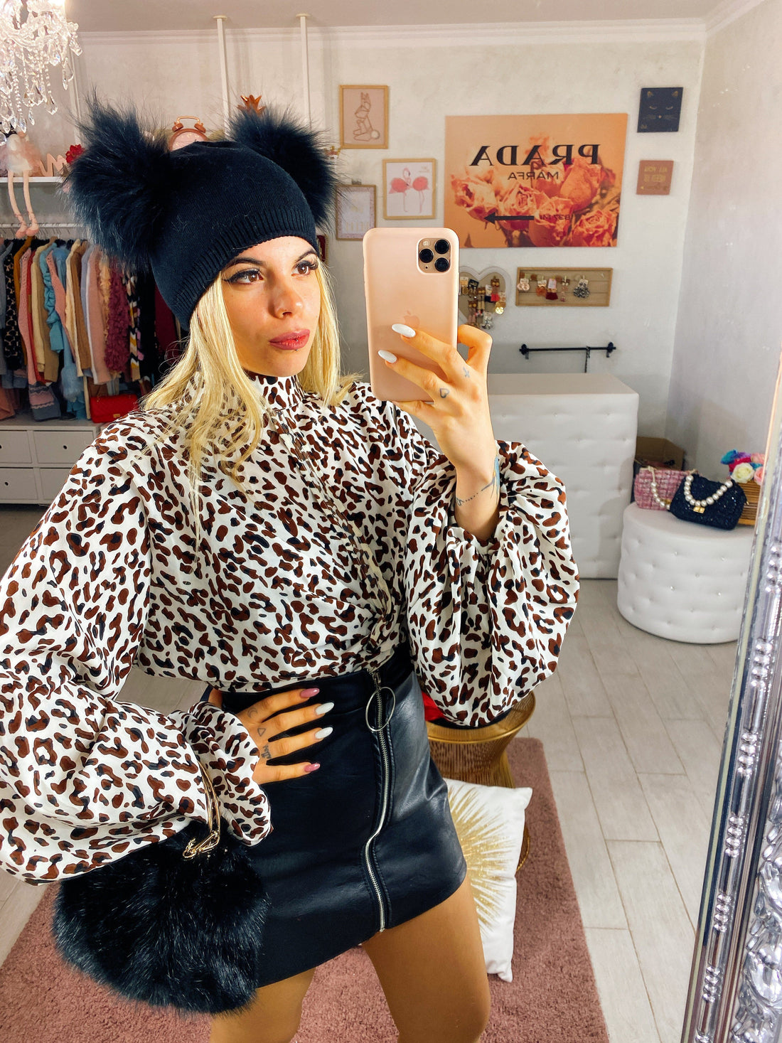 Camicetta a puntini marroni - R.a. Boutique 