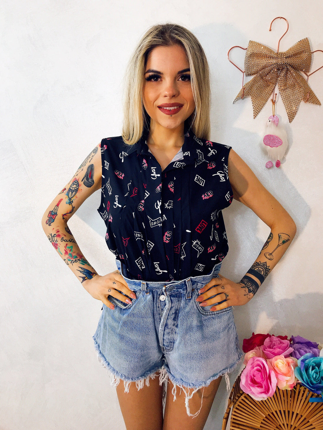 Camicetta con scritte - R.a. Boutique 