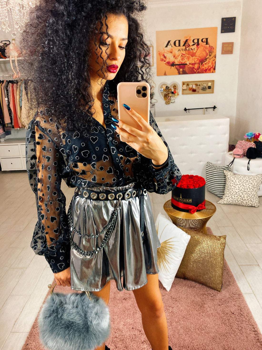 Camicetta cuori velata - R.a. Boutique 