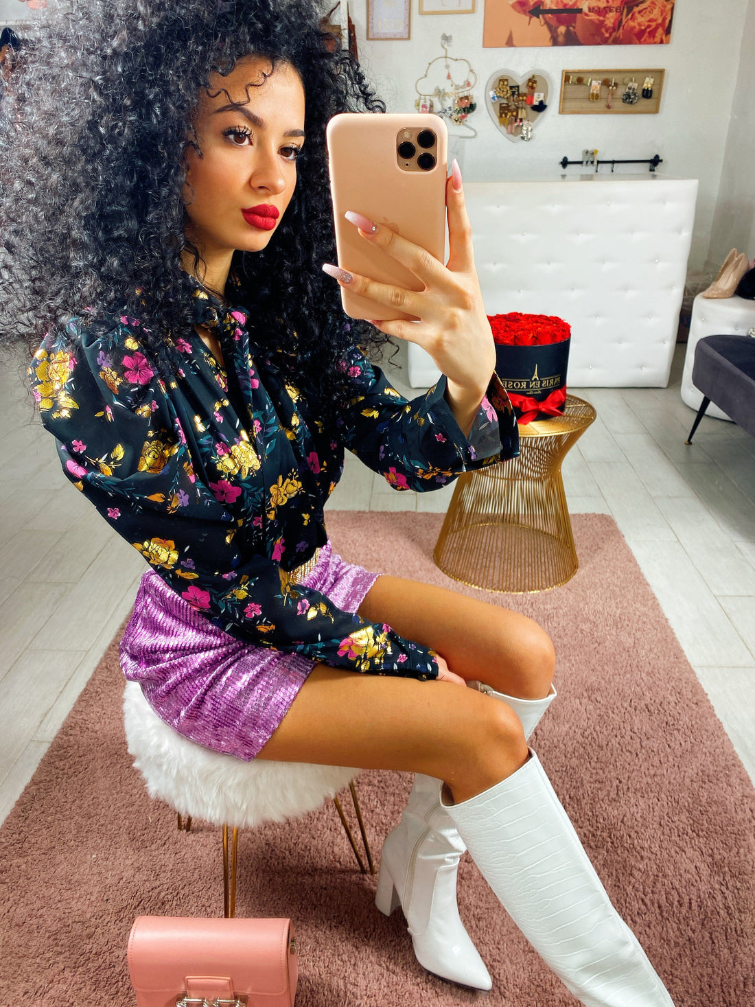 Camicetta in raso con ricami manica bombata - R.a. Boutique 