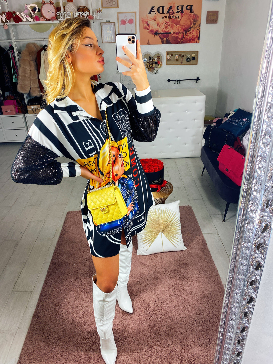 Camicione con paillettes - R.a. Boutique 