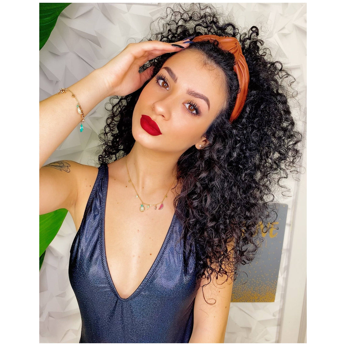 Cerchietto in ecopelle camel - R.a. Boutique 