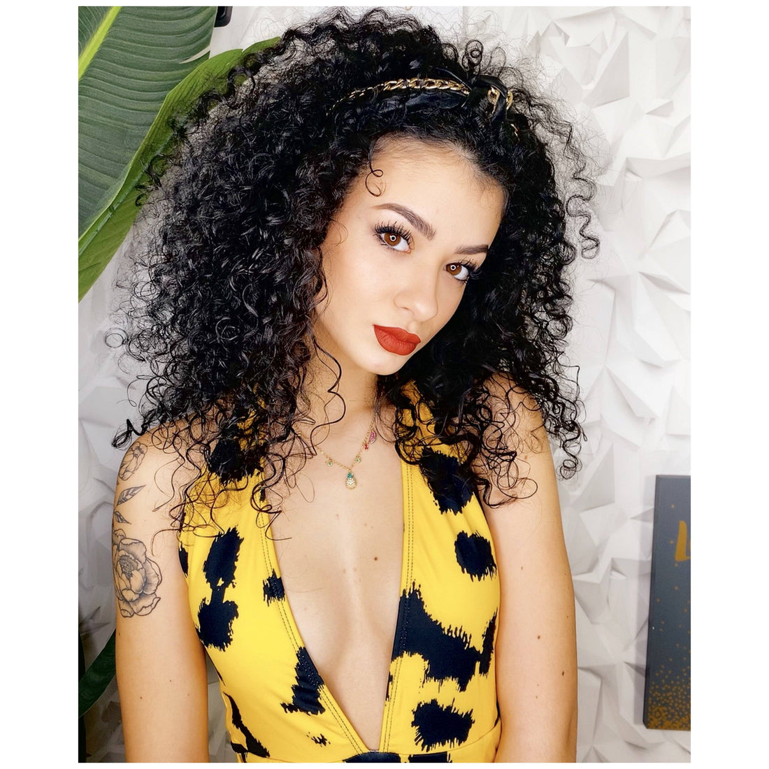 Cerchietto in ecopelle con catena nera - R.a. Boutique 