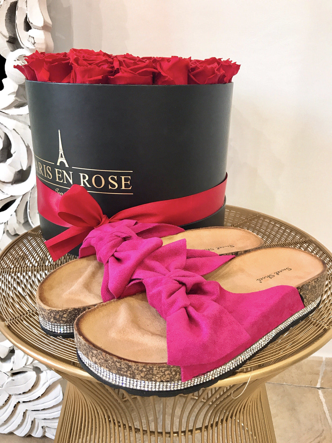 Ciabatte con fiocco fucsia - R.a. Boutique 