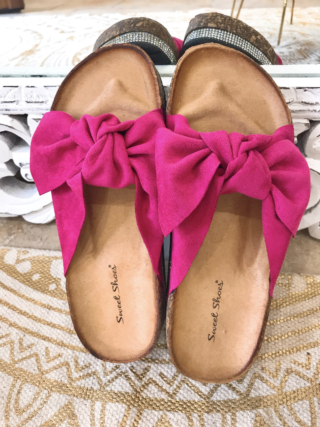 Ciabatte con fiocco fucsia - R.a. Boutique 