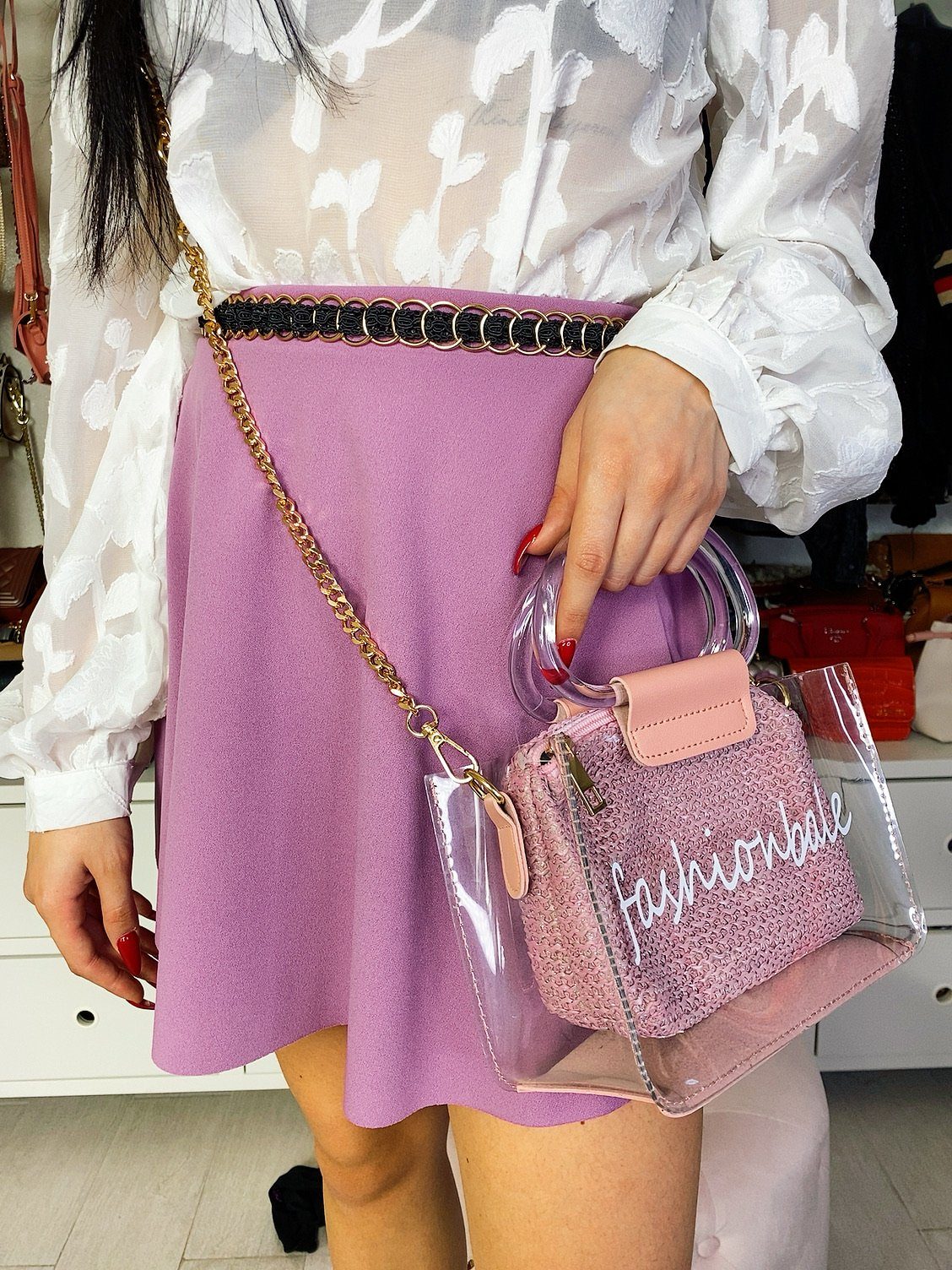 Cintura A Catena Con Strass Per Donna | Colore Argento | Cintura In Vita Regolabile Con Chiusura A Scatto | Per Abiti, Jeans E Sposa