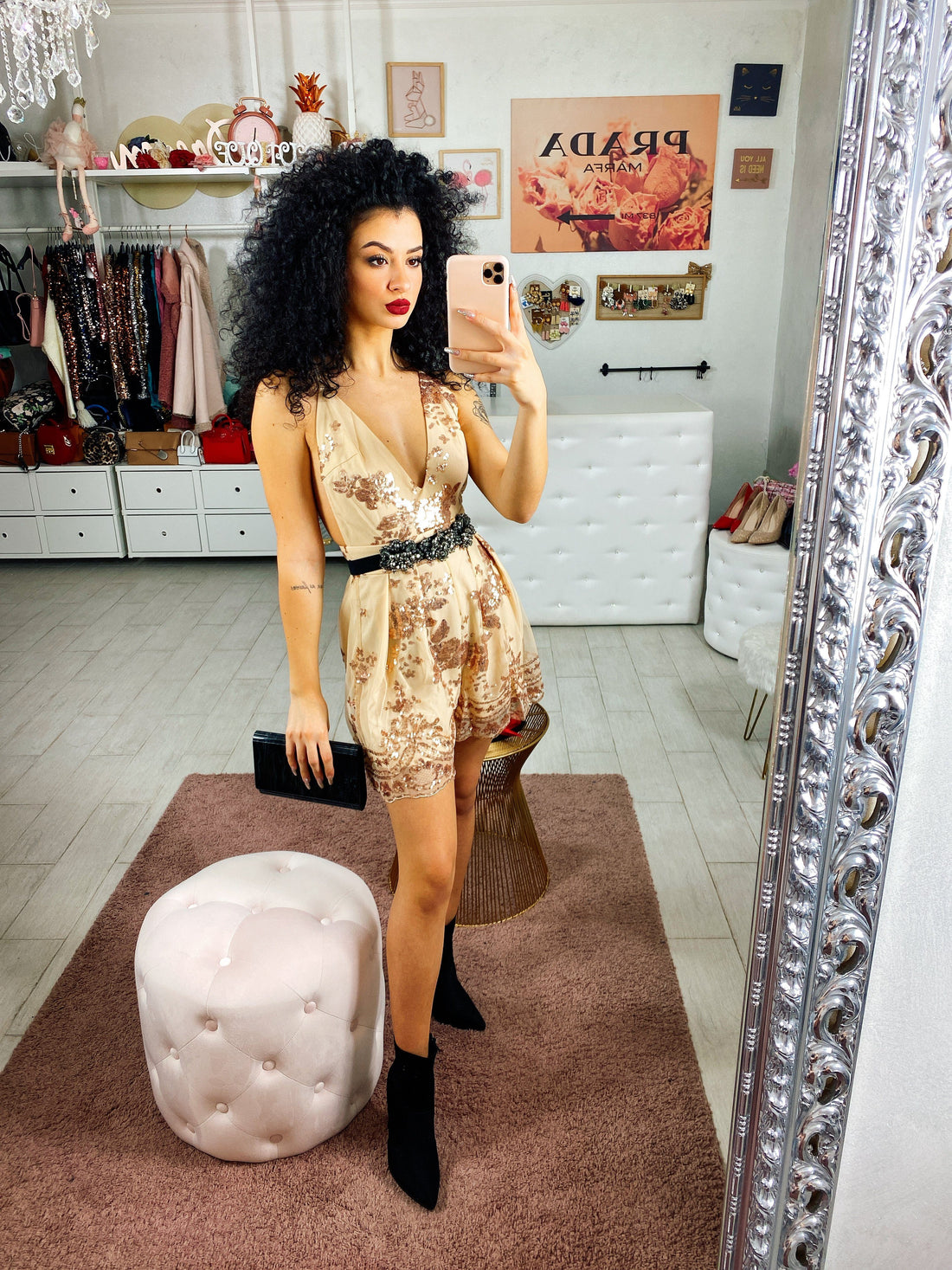 Cintura con perline a fiore - R.a. Boutique 