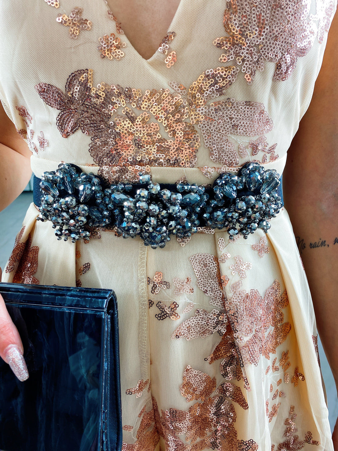 Cintura con perline a fiore - R.a. Boutique 