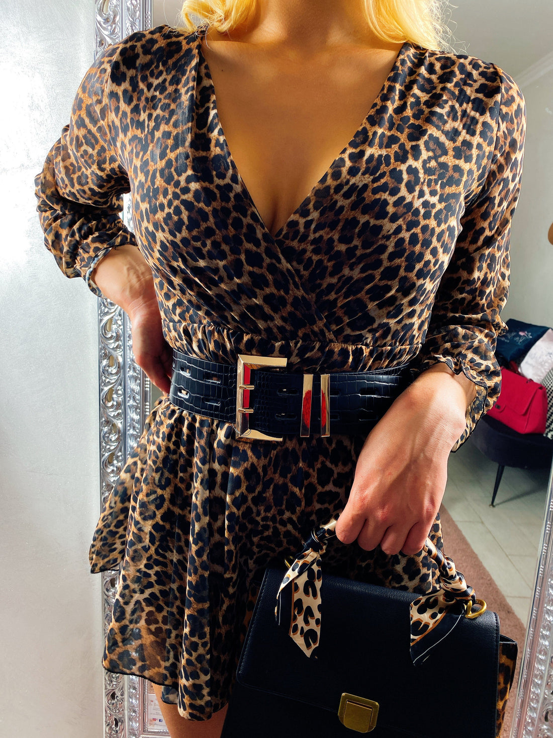 Cinturone black coccodrillato - R.a. Boutique 